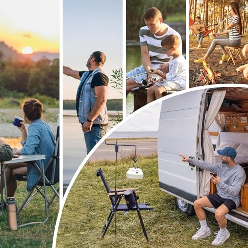 Support de lanterne de camping pliable et piquet en fer robuste - 5