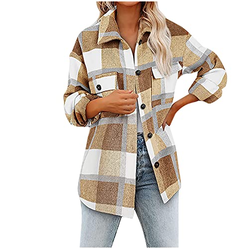 Soft Shacket Jacket Women With Pockets, Warm Shacket Plaid, Warm Shacket Jacket Women Plus Size, Warm Shacket Jacket #TOP3