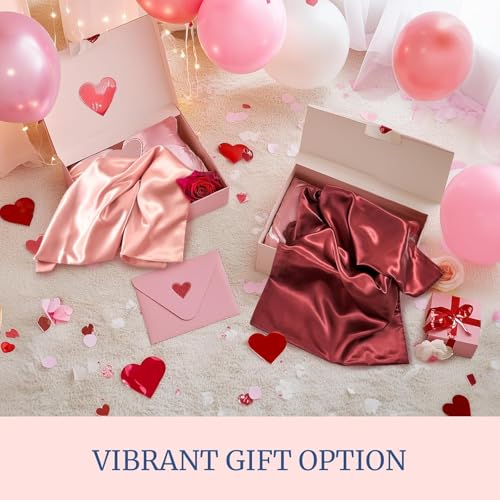 Image of elanorhomes 300TC Premium Satin King Size Bedsheet 90 * 108 inches with 2 Pillow Covers | Ideal for Summers & Winters | Valentine for Couples, Romantic Dates, Weddings (Buckingham Blush)