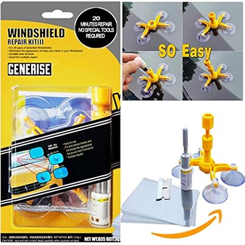 Generise PREMIUM Auto Windscreen Repair Tool with Windshield Repair Resin for Chips, Cracks and Glass Repair Cover