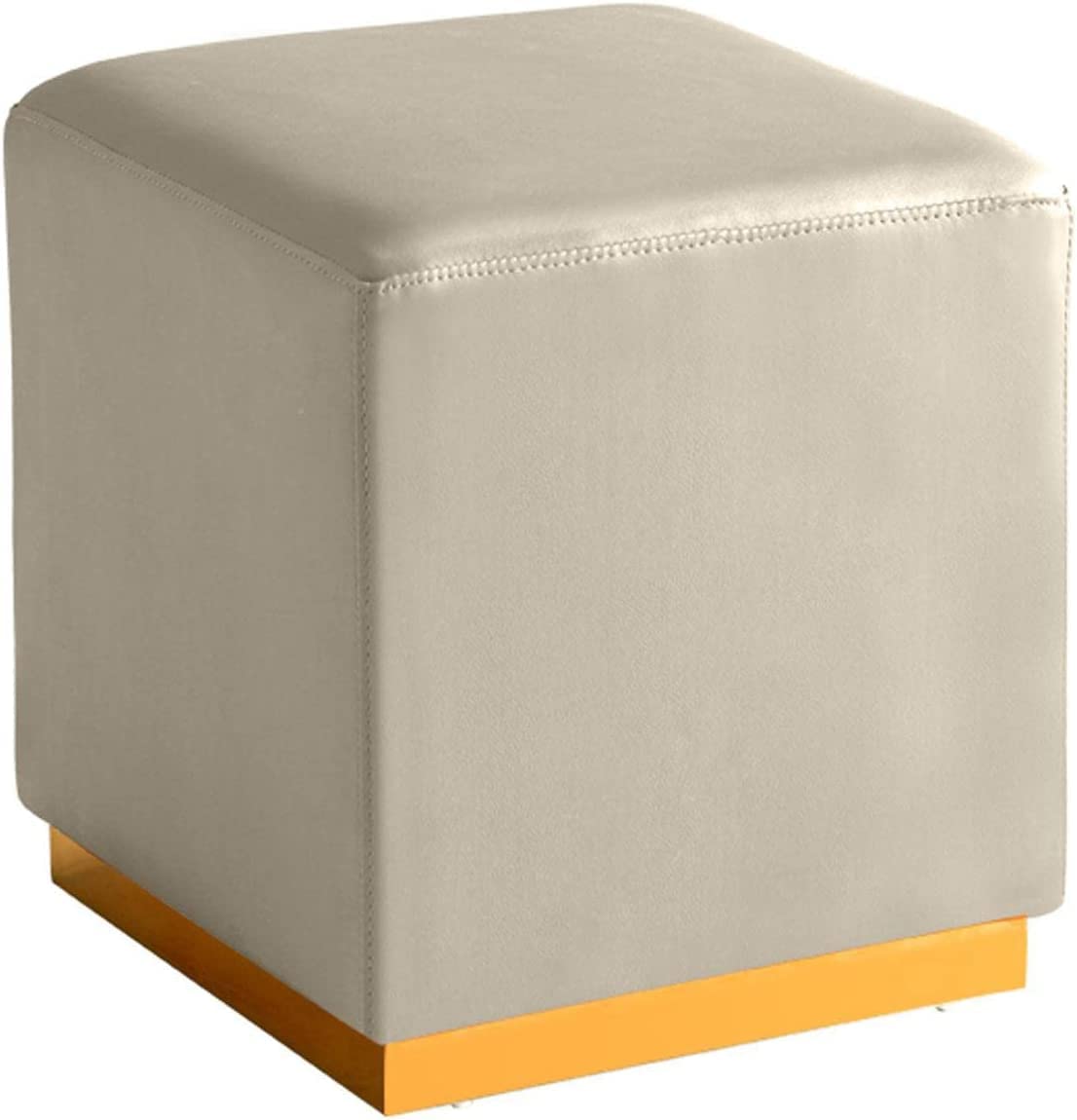 Taburete cuadrado de cuero texturizado gris claro para salones exclusivos