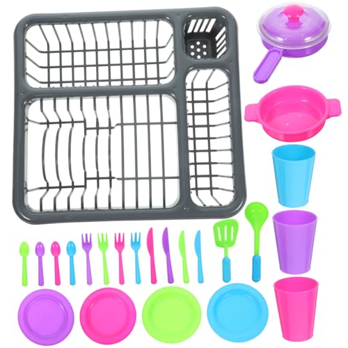 Toddmomy 1 Set 15pcs Plastic Kitchen Set Dishes Cooking Party for Play House Playhouse Kitchenware Parent- Interactive Simulation Kitchenware