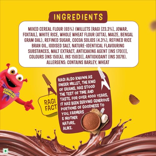 Image of Tata Soulfull Ragi Bites No Maida Choco, Yummy Chocolatey, 375g, Delicious Millets, 7 Grains, High in Protein, Rich in Calcium, Breakfast Cereals