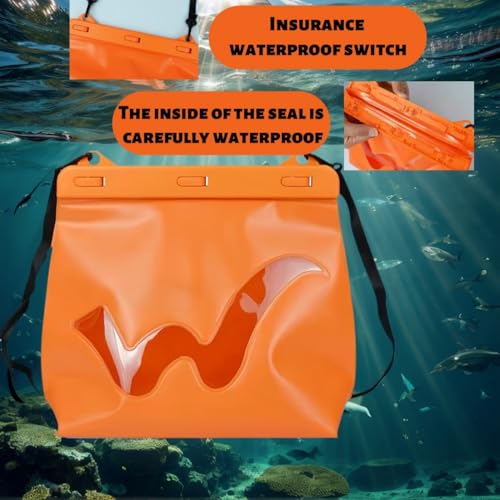 Bolsa impermeable mediana de PVC para exteriores, color naranja, 7.48 x 7.87 x 3.74 pulgadas miniatura 5