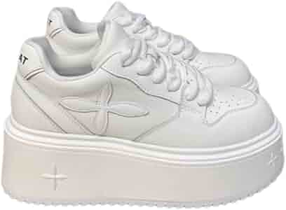 Amazon.com | Women's All-White Super Platform Sneakers