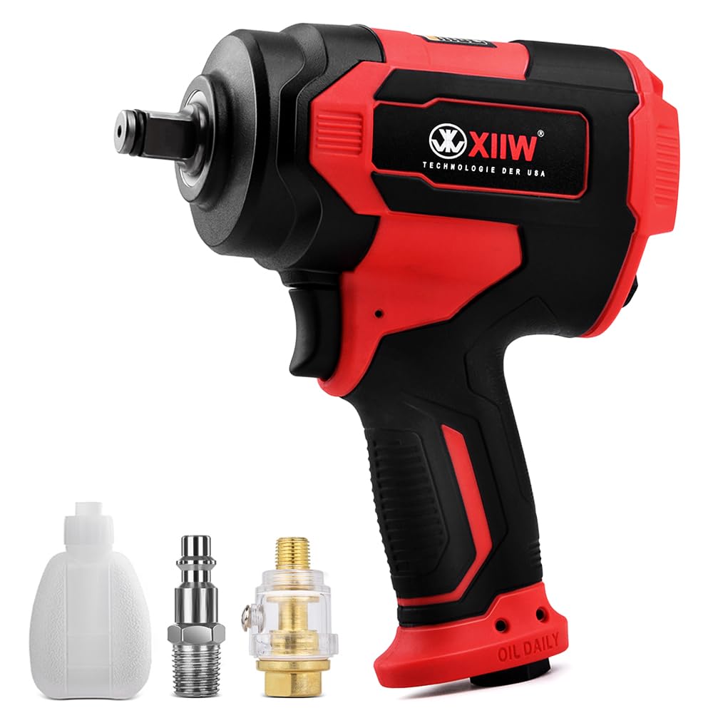 1/2 Inch Composite Air Impact Wrench | Compact & 4.08 lbs Lightweight Design | Max Torque 1200 ft-lbs | Variable Power Settings | 8500RPM Heavy Duty 1