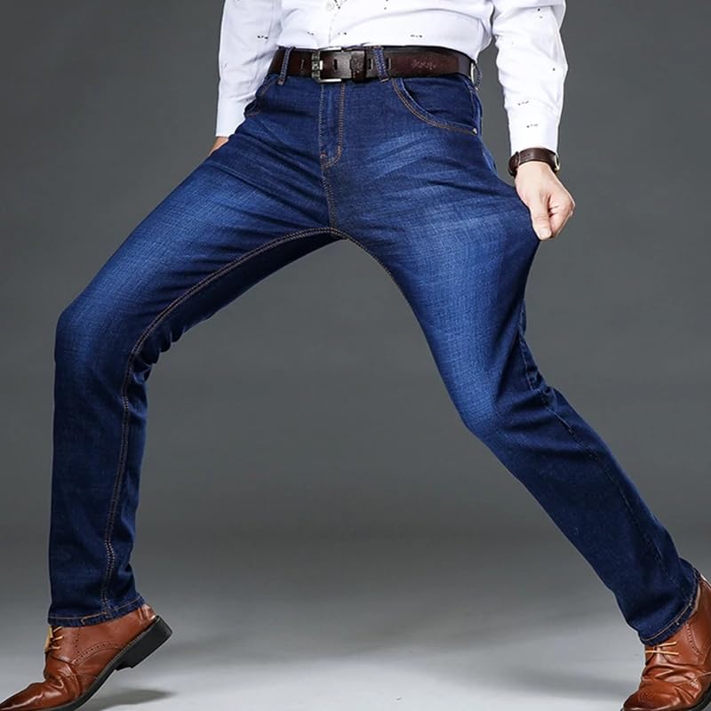 Spring and Autumn Classic Men's Jeans Business Casual Stretch Slim Black Blue Men's Pants3