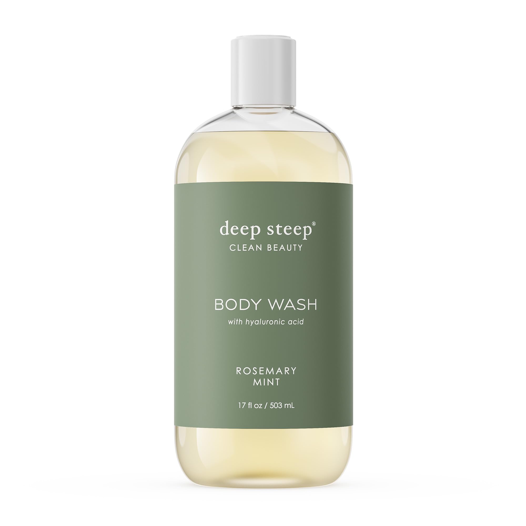 Deep Steep Body Wash, Rosemary Mint, 17 oz – Hydrating Shower Gel with Hyaluronic Acid, Shea Butter, Aloe Vera & Argan Oil – Vegan, Clean Beauty,