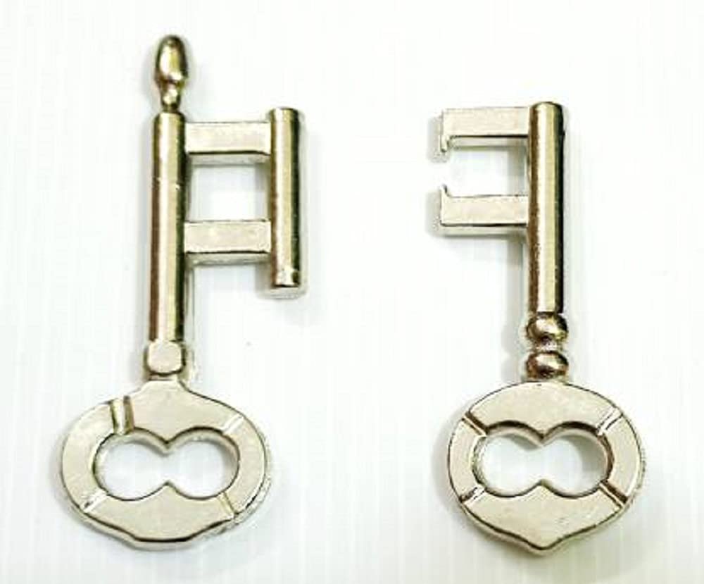 Two Cast Keys Puzzle/Hanayama Double Interlocking Puzzle (Silver) Metal Trick-7 Years And Up For Kids