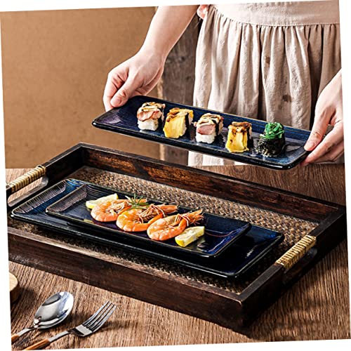 Plato Japonés de Cerámica Estilo Sushi Rectangular miniatura 4