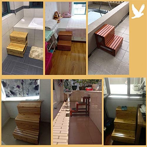 Mtylx Step Stool,2 In 1 Lightweight Folding Portable Multifunctionalfolding Step Stool,3 Step Ladder Stool Solid Wood Ascending Ladder Foldable Simple Attic Kitchen Office Stair Stool Chair Flower St #TOP4
