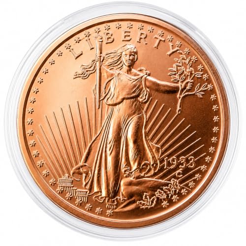 Image of Saint Gaudens Double Eagle Design 1 oz Pure .999 Copper Round Collectible Coin in Capsule