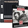 ASTRAFINE 14 Sketching Pencils Set with Eraser and Sharpener. Premium Drawing Pencils Ideal for Sketching, Shading & Doodling - For Beginners & Professionals