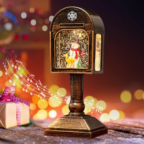 Weihnachtsdeko Laterne,Weihnachts Schneekugel Laterne mit...