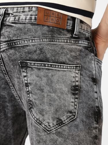 Image of Urbano Fashion Men's Mid Rise Slim Fit Washed Jeans Stretchable