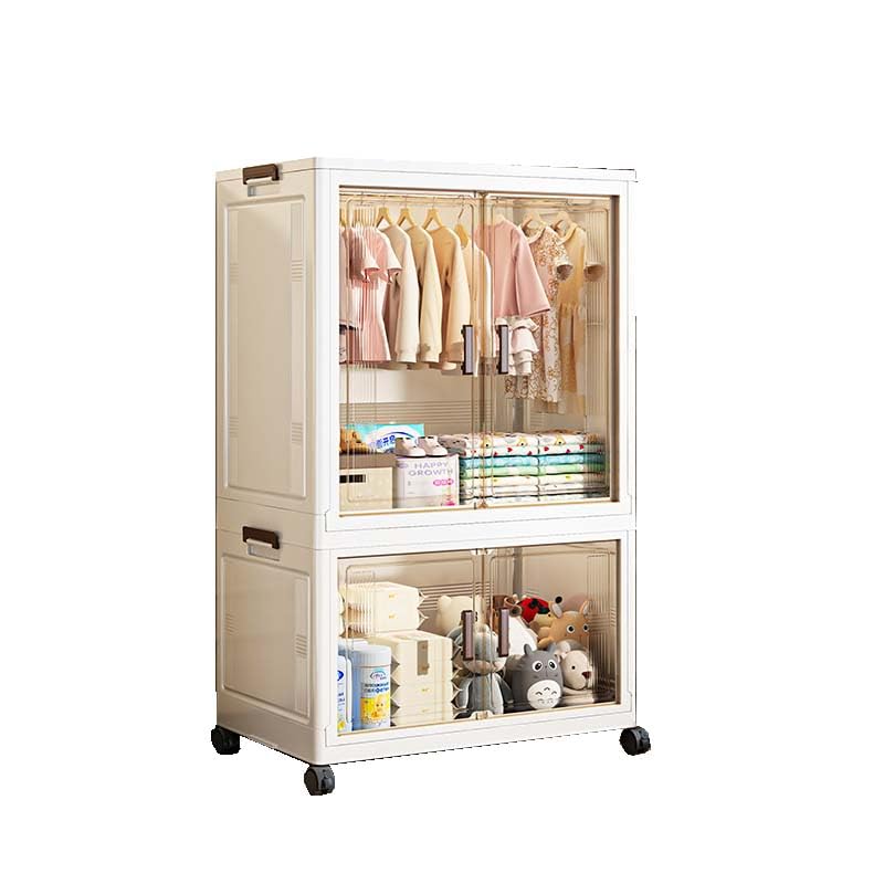 Organizador portátil de plástico para armario con diseño plegable para dormitorio
