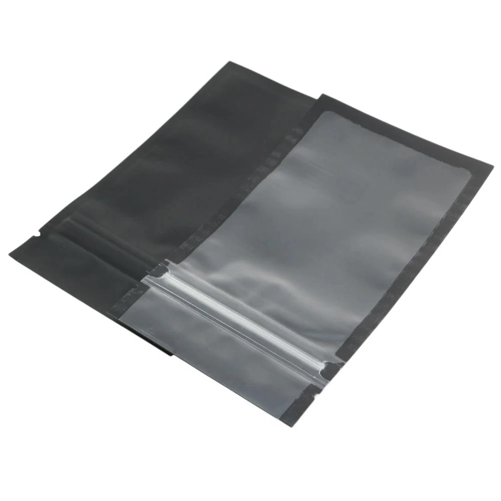 Bolsas con Cierre hermético, Bolsas de Mylar con Cierre hermético, Ventana translúcida, Cierre de Tres Lados, Color Negro Mate, Varios tamaños, Paquete de 100(26x30.5cm)