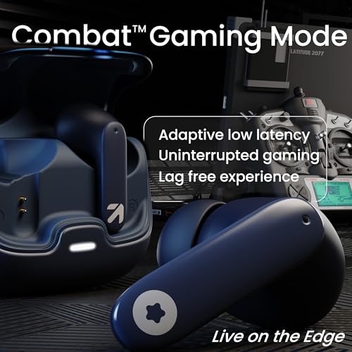 Image of GOBOULT Z40 True Wireless in Ear Earbuds with 60H Playtime, Zen ENC Mic, Low Latency Gaming, Type-C Fast Charging, Made in India, 10mm Rich Bass Drivers, IPX5, Ear Buds TWS (Blue)