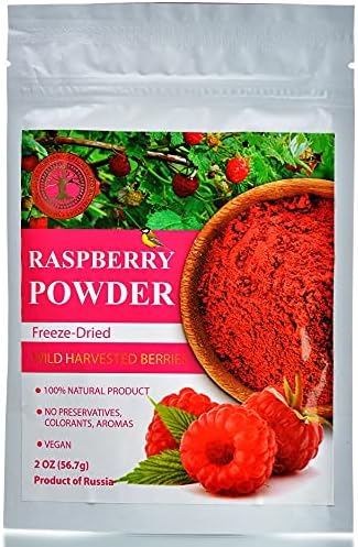 Polvo liofilizado de frambuesa cosechada silvestre, 2 onzas, polvo de frambuesa natural, sin azúcar añadido, sin OMG