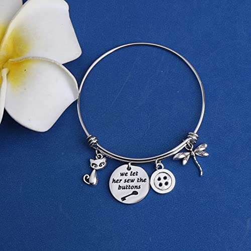 KEYCHIN Horror and Fantasy Film Inspired gift We Let Her Sew The Buttons Bracelet3