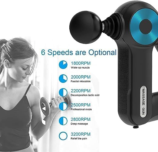 ACUWORLD Battery Powered Massage Gun Vibration With 12 Massage Attachments For Full Body Deep Tissue Muscle Body Relaxation Stiffness, Pain Relief Dual Grip Neck Shoulder Back Leg, Black ACUWORLD Battery Powered Massage Gun Vibration With 12 Massage Attachments For Full Body Deep Tissue Muscle Body Relaxation Stiffness, Pain Relief Dual Grip Neck Shoulder Back Leg, Black