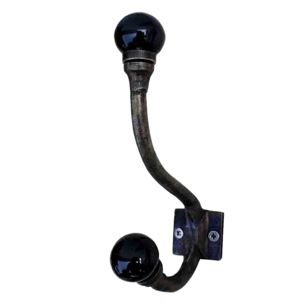 Indian-Shelf Iron Wall Hangings- Black Wall Hangers- Solid Wall Hooks- Kids Hangers for Clothes- Hanging Hooks for Wall- Door Holder Hook- Cloth Hanger- Door Hanger- Robe Hooks- 4 Pack [6.25 Inch]