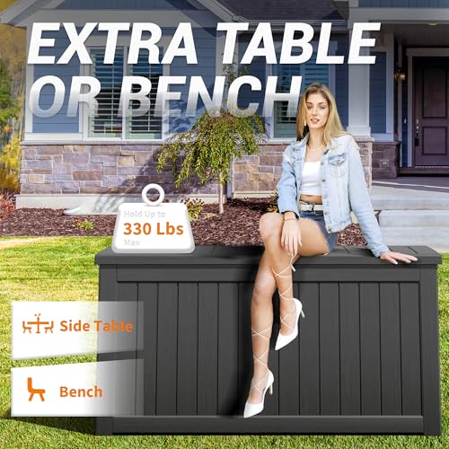 Image of Outdoor Storage Box Waterproof, 280 Gallon Deck Box for Patio Storage