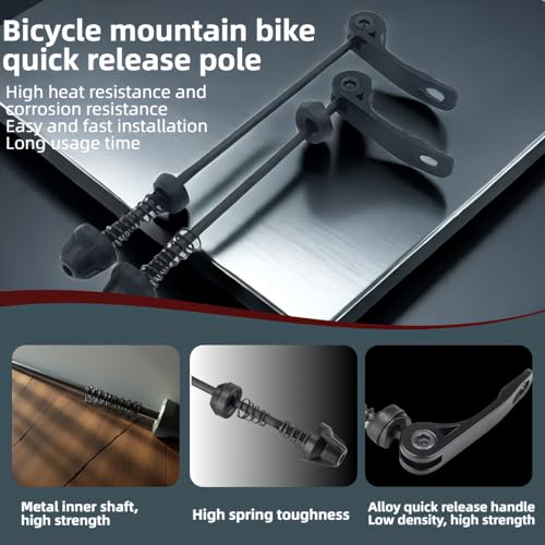 Image of QR Bike Skewer Set 145 /180mm - Quick Release Axle for MTB /Road Bikes, 4.5mm Alloy /Steel, Tool-Free Installation, Heat /Corrosion Resistant, Lightweight (46g /51g) - Fits 20 inch-28 inch Wheels