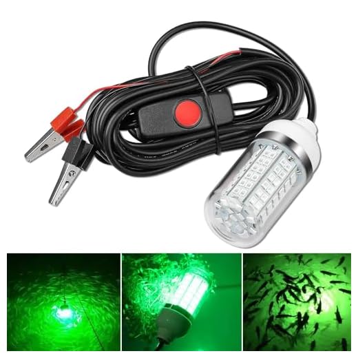 12V 10W 108 LED Submersible Fishing Light, Underwater Fish Bait Finder Lamp Crappie Lure, Night Fishing Finder Attract Fish Prawns Squid Krill, Boat Submersible Deep Drop Underwater Light with 5M Cord