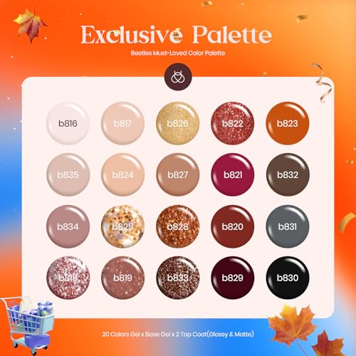 Kit de Esmaltes en Gel Beetles, 23 Piezas Tonos Otoñales miniatura 3
