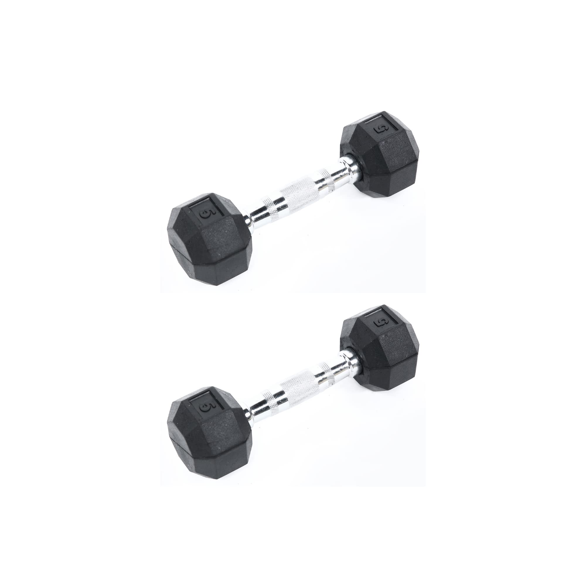 Ader Rubber Coated Hex Dumbbell Set 5-25 lbs