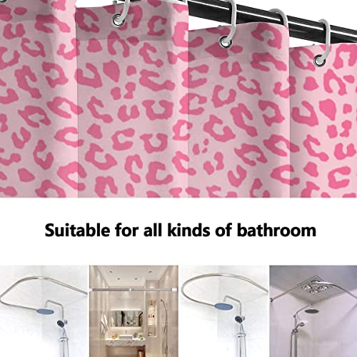 Omw2Fyb Shower Curtain Pink Cheetah Leopard Fabric Shower Curtains Set For Bathroom Restroom Decor Accessories With 72X72 Inch #TOP2