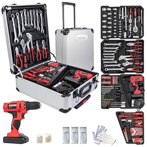 18V Electric Power Drill Set, Power Tool Set, Cordless Drill for Men, Household Home DIY Hand Tool Kits,18+1 Clutch Cordless Power Drill Set for Thanksgiving, Christmas,Father’s Day (Silver)