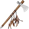 Snake Eye Tactical Native American Peace Pipe Tomahawk Axe 18.75-Inches Overall Length (Brown with Feather)