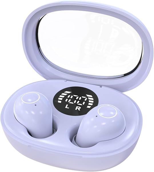 APZXTRK Mini Invisible Sleep Wireless Bluetooth Headphones,Mini Invisible Silicone Sleep Earbuds for Side Sleepers,Invisible Headphones, Bluetooth Headset, for Music, Work, Study (Purple)