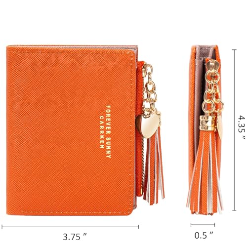 Image of Valentoria Womens Wallet Cute Elegant Long Slim Card Holder Case Minimalist Coin Purse Thin Tassels Zip Clutch Wallets for Girls Ladies | Cute
