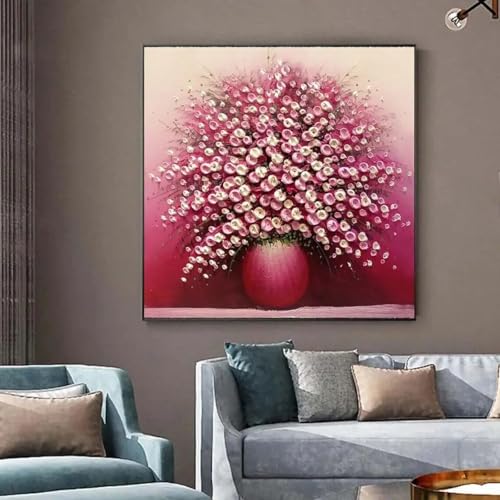 Tableau moderne 65x65cm pour revitaliser un mur blanc sans effort de pose - 2