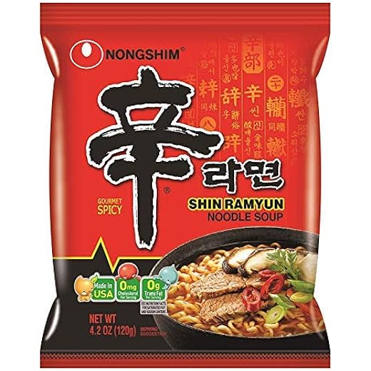 [ 4 Packs ] NongShim Shin Ramyun Noodle Soup, Gourmet Spicy, 4.2 Ounce-SET OF 4