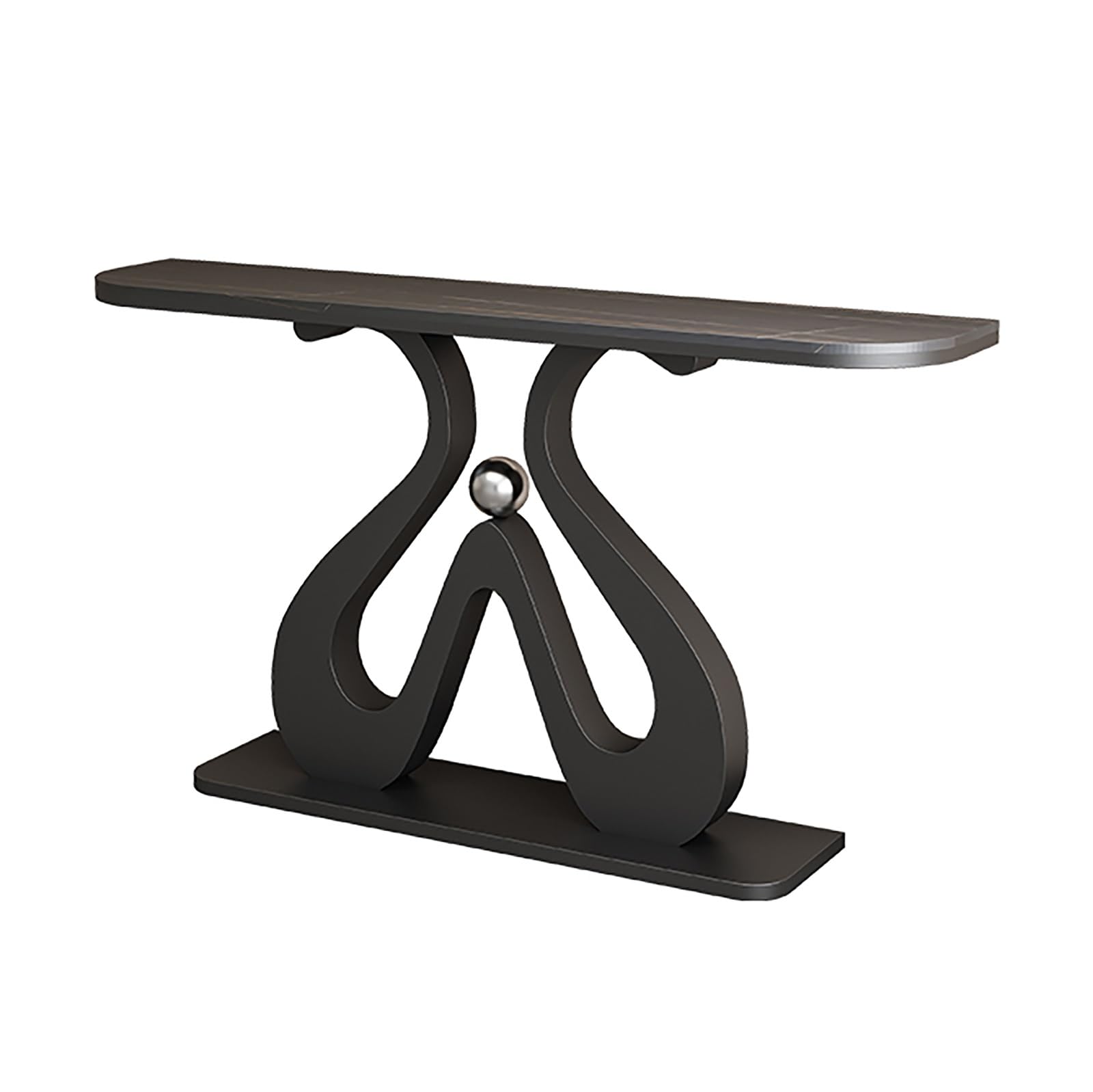 Mesa de entrada moderna con acabado de mármol y patas de metal