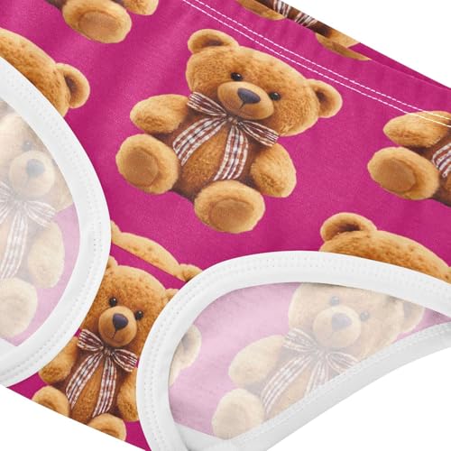 Toddler Underwear Custom 2t Cotton Little Girl Panties Colorful Kids Undies Briefs Brown Teddy Bears Pink4