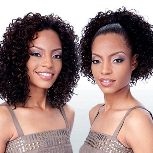 CELTIC GIRL (1 Jet Black) - FreeTress Synthetic Fullcap Drawstring 2 in 1 Wig