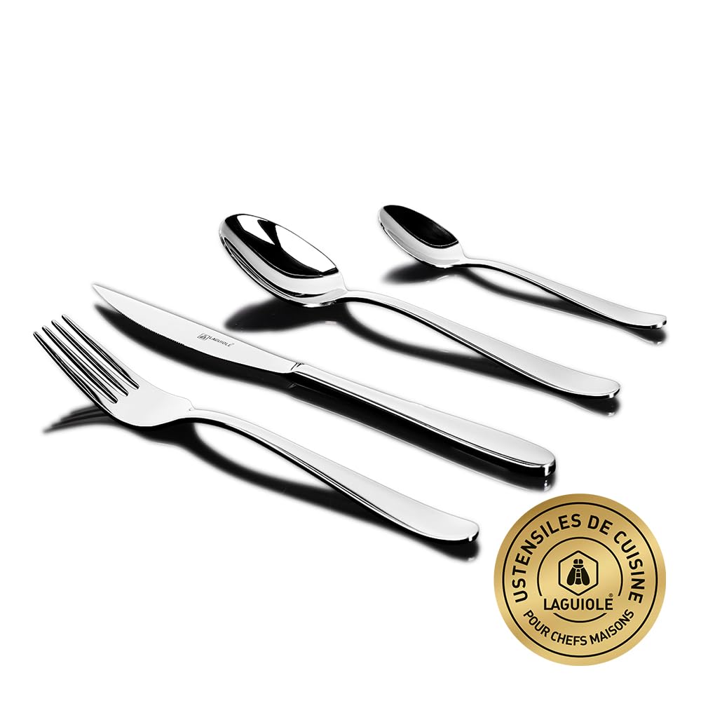 Ménagère 24 pièces Laguiole Buddleia, l'éclat de l'acier inox 18/8 pour votre table