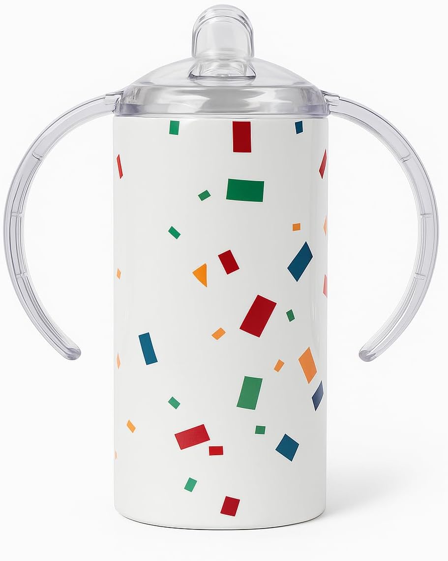 PLIM PLIM sippy cup with Cartoon Design, Colorful Confeti (Plim Plim Confeti)