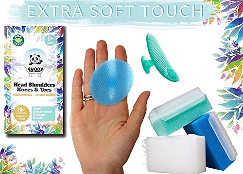 Baby Bath Sponges For Newborns - Baby Cradle Cap Brush - Cradle Cap Comb For Babies (Pack Of 5) #TOP1