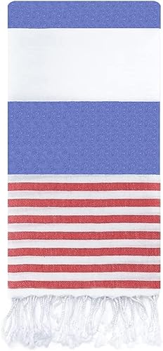 Miniatura 2 de Toalla de playa turca (39 x 71 pulgadas) de algodón turco, prelavada, sin arena, súper suave, de gran tamaño, absorbente y de secado rápido, para