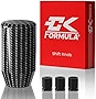 CK FORMULA 2.87' 100% Real Carbon Fiber Shift Knob - Buttonless Automatic & Manual Transmission for Car, Truck, SUV, Black Aluminum Alloy, Automotive Replacement Accessories, Pack of 1