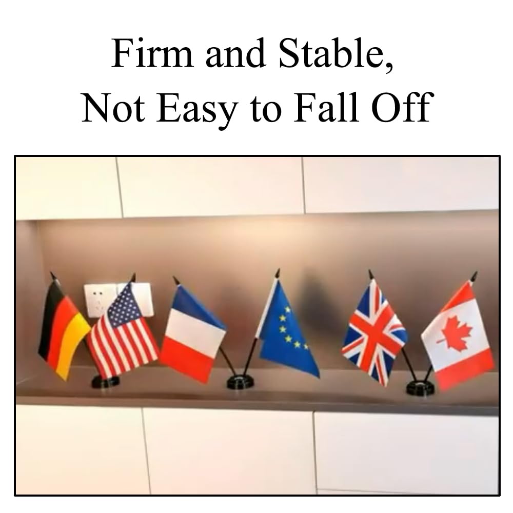 Lot de 4 supports de drapeau de bureau noirs en plastique 2 trous base ronde