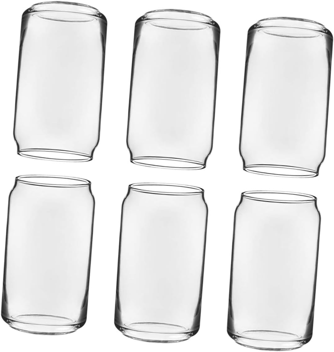 Alipis 6pcs Elegant Glass Cup Unbreakable Tumbler Cups for Cocktails Beer Juice Tea Milk Hot Water