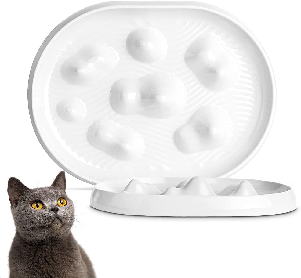 Pet Bowl for Cat and Dog,cat Puzzle Feeder Ceramic Dish,Fun Interactive Slow Down The Eating Speed of Pets,Against Bloat,Indigestion…