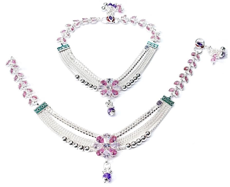 Shree Shobha Collection Silver Anklet Payal Jewelry For Womens Size-10.5 Inches Weight - 69Gm (B0B8GF9G7Y) Amazon Price History, Amazon Price Tracker